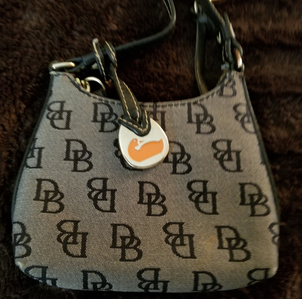 New Mini Dooney and Burke gray and Black Monogram Purse